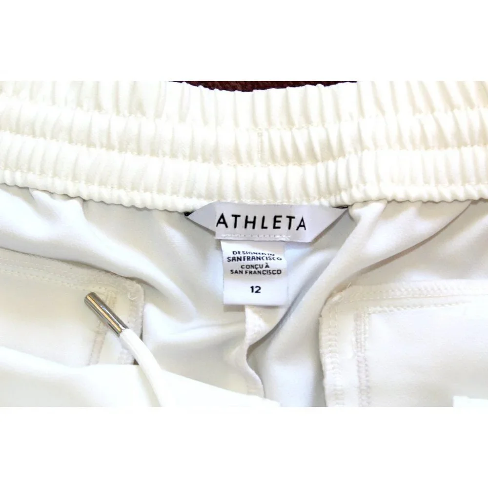 Athleta Endeavor Wide Leg white Women Pant Size 12 Drawstring elastic waist